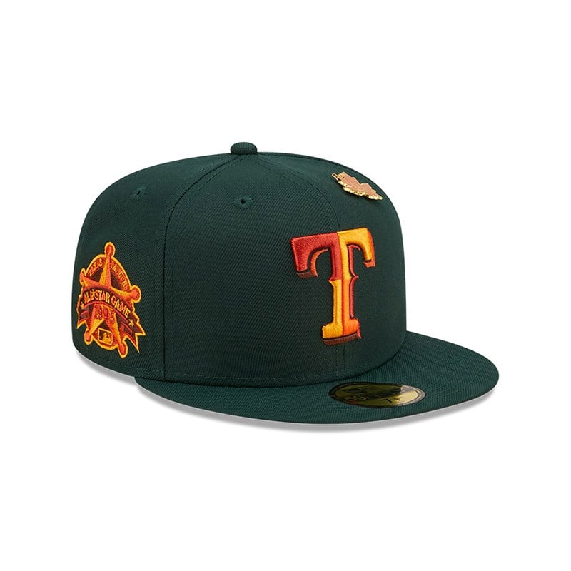 Green New Era Texas Rangers Leafy Fitted Cap 59fifty | BQTN72549