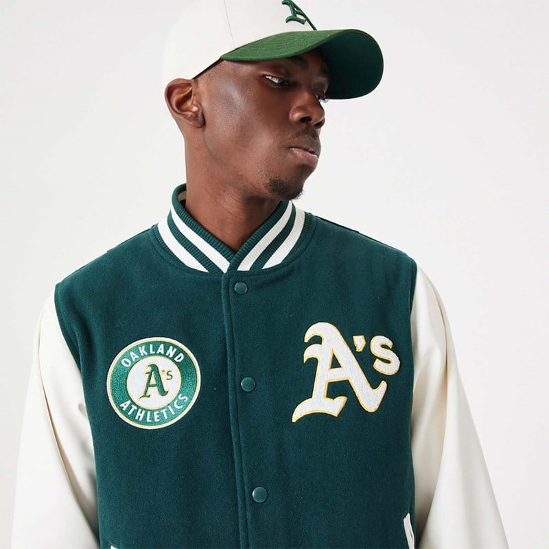 Green New Era Varsity Oakland Athletics MLB Heritage Varsity Jacket | HRUO93407