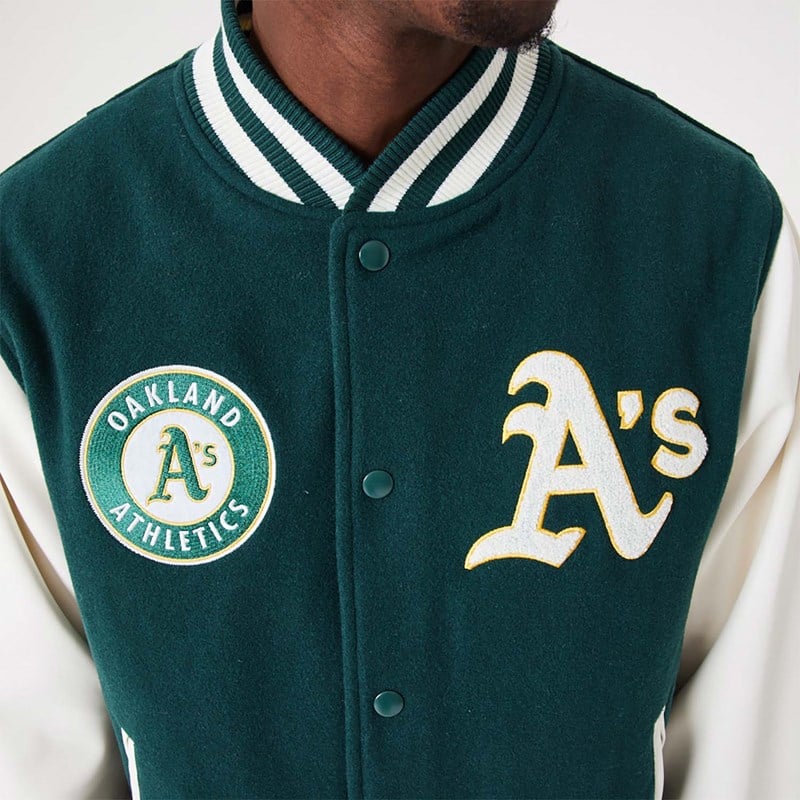 Green New Era Varsity Oakland Athletics MLB Heritage Varsity Jacket | HRUO93407