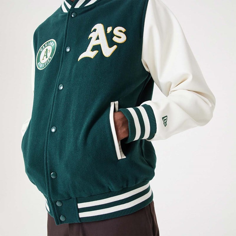 Green New Era Varsity Oakland Athletics MLB Heritage Varsity Jacket | HRUO93407