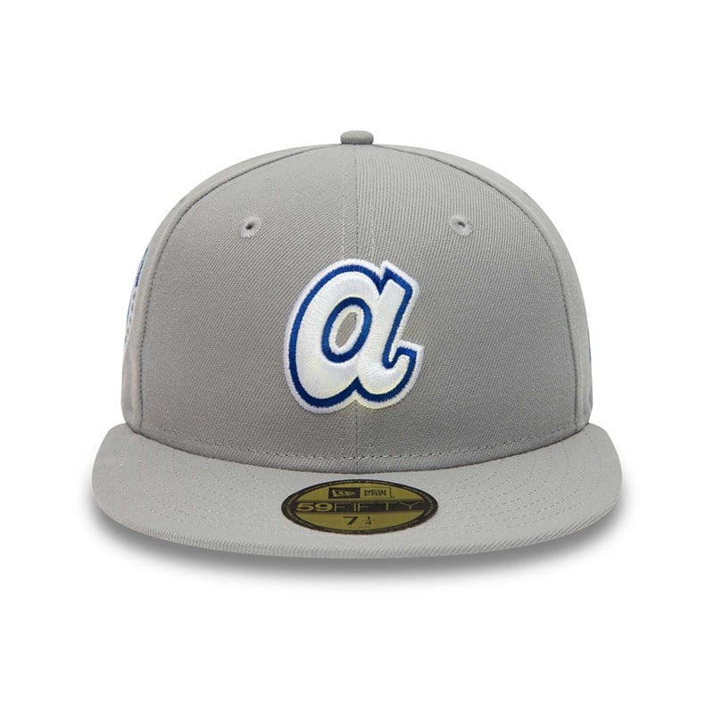 Grey New Era Atlanta Braves Basics Fitted Cap 59fifty | ZGHS10749