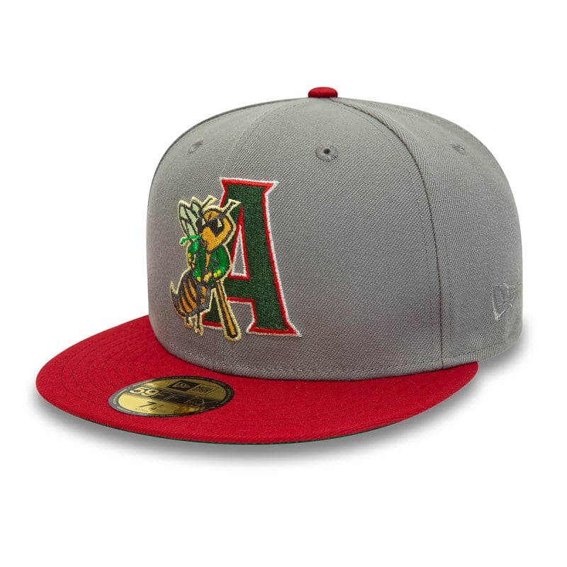 Grey New Era Augusta Jackets Milb Fitted Cap 59fifty | MVKO70154