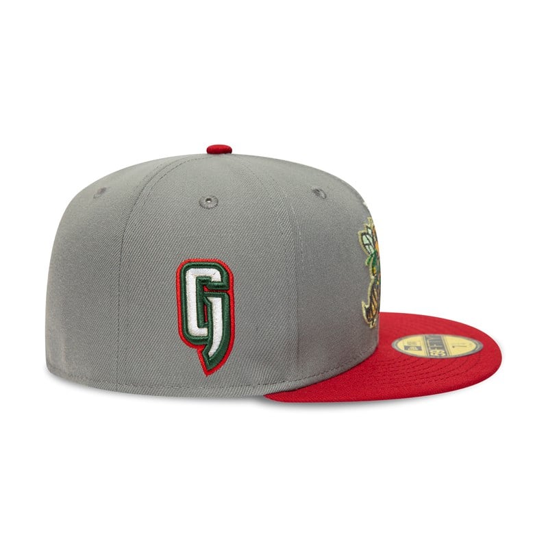 Grey New Era Augusta Jackets Milb Fitted Cap 59fifty | MVKO70154