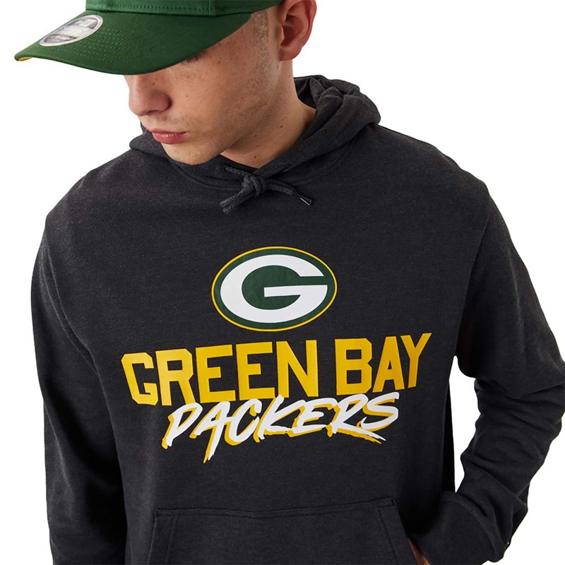 Grey New Era Bay Packers NFL Script Hoodie | MPGZ40932