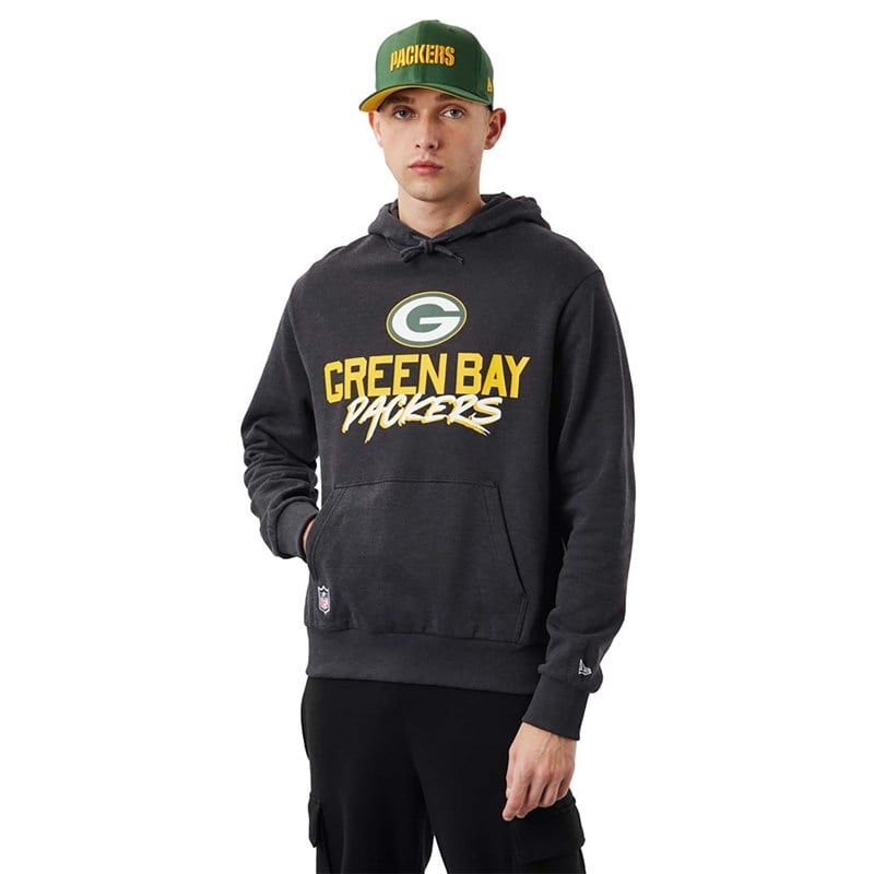 Grey New Era Bay Packers NFL Script Hoodie | MPGZ40932