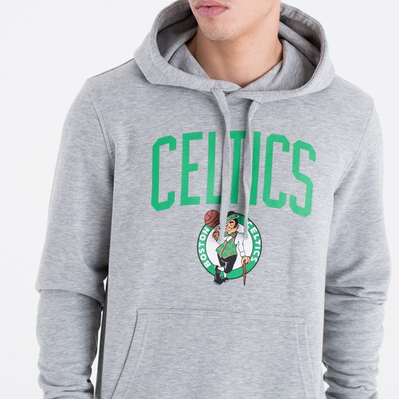 Grey New Era Boston Celtics Team Logo Hoodie | KQBU56870