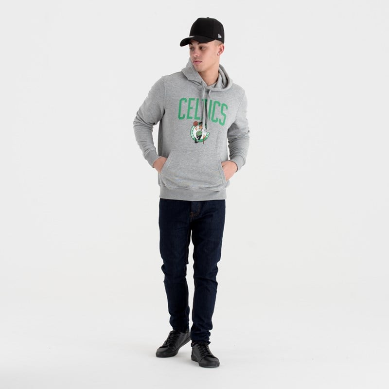 Grey New Era Boston Celtics Team Logo Hoodie | KQBU56870