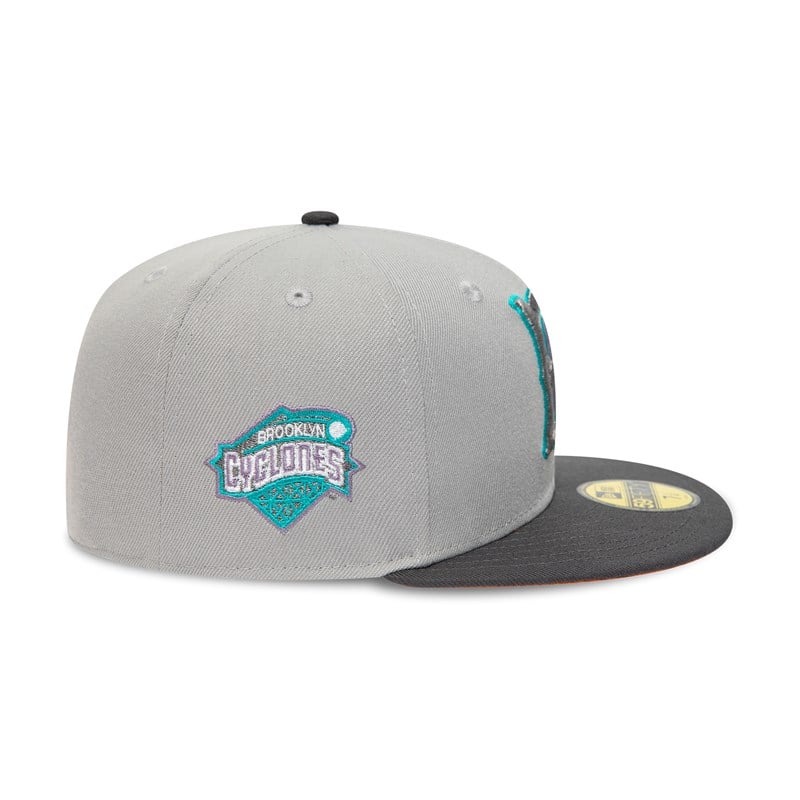 Grey New Era Brooklyn Cyclones Milb Fitted Cap 59fifty | XBWI32084