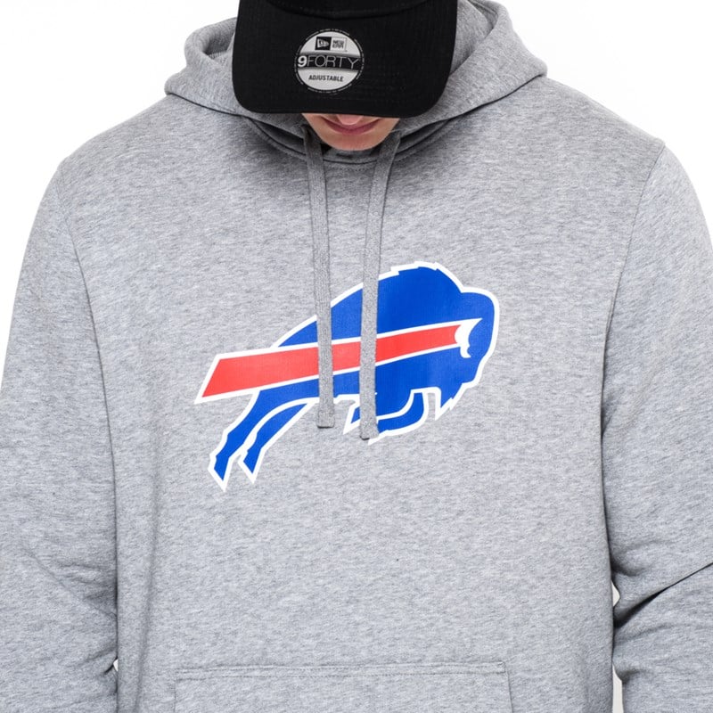 Grey New Era Buffalo Bills Pullover Team Logo Hoodie | NLMD92873