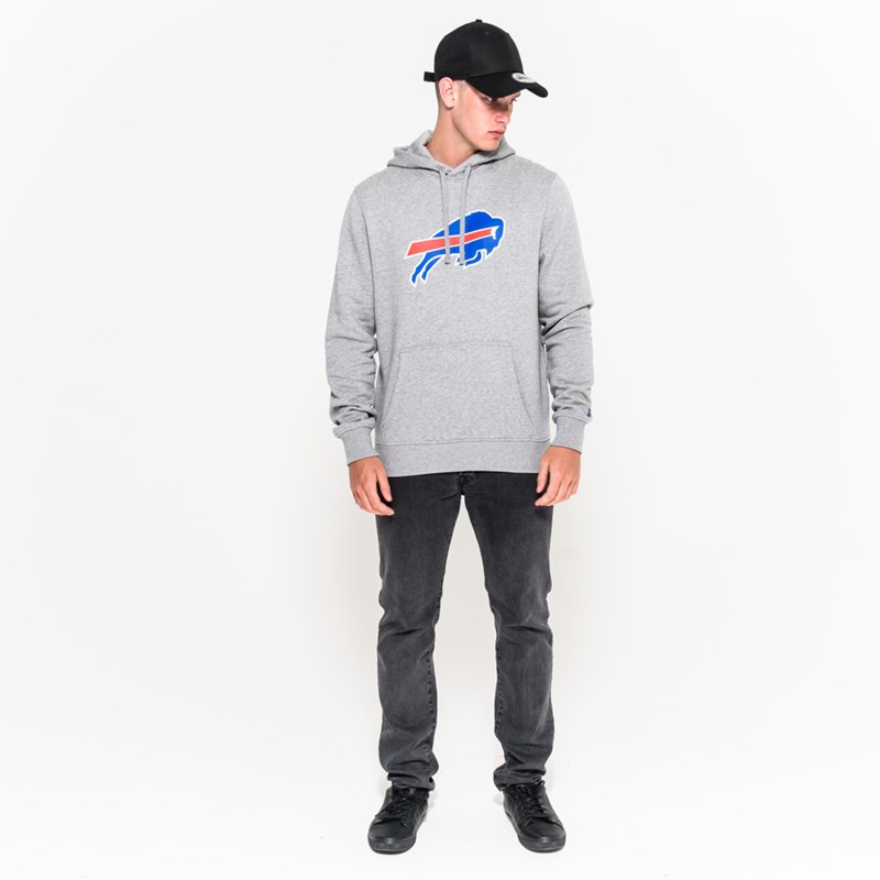 Grey New Era Buffalo Bills Pullover Team Logo Hoodie | NLMD92873