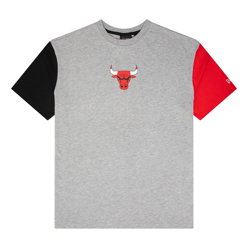 Grey New Era Chicago Bulls NBA Paris Games T-Shirt | KAXN41589