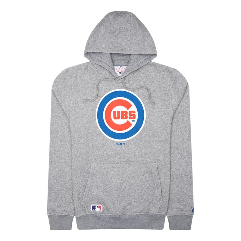 Grey New Era Chicago Cubs MLB Team Logo Hoodie | SIGP98056