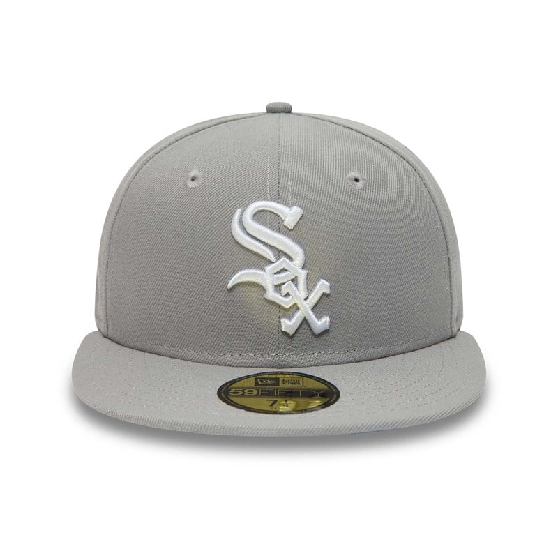 Grey New Era Chicago Sox Basics Fitted Cap 59fifty | GAQK83750