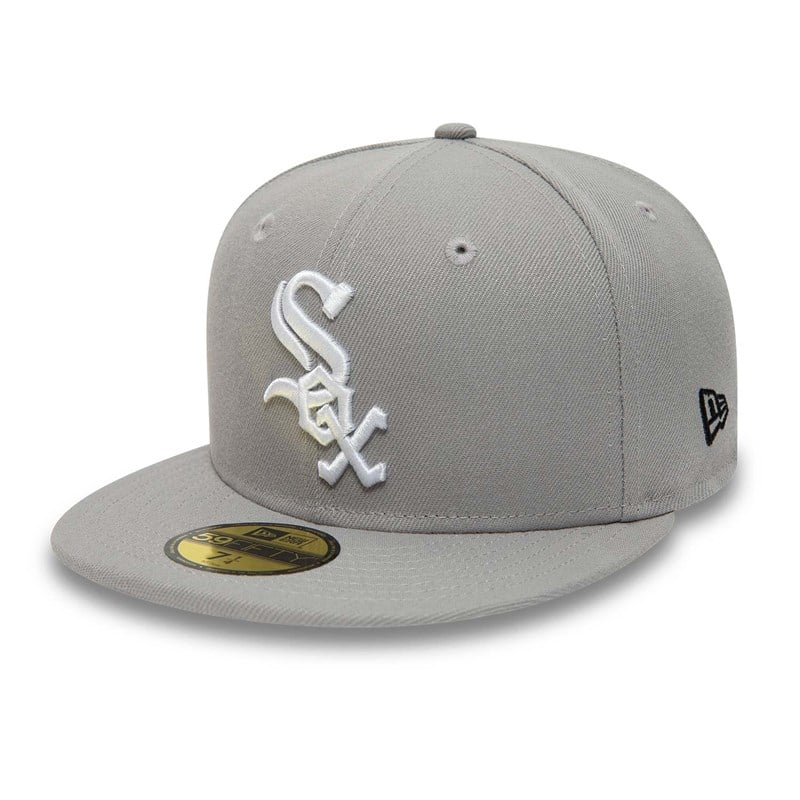 Grey New Era Chicago Sox Basics Fitted Cap 59fifty | GAQK83750