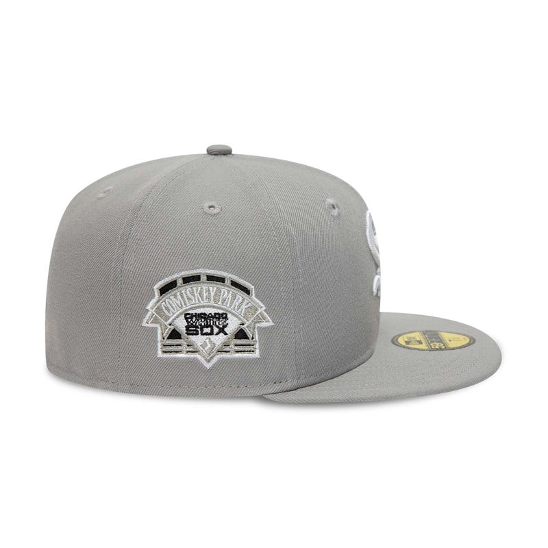 Grey New Era Chicago Sox Basics Fitted Cap 59fifty | GAQK83750