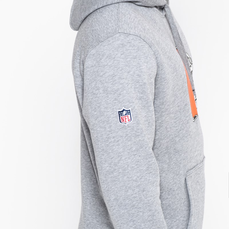 Grey New Era Cleveland Browns Team Logo Hoodie | ZGQV37184