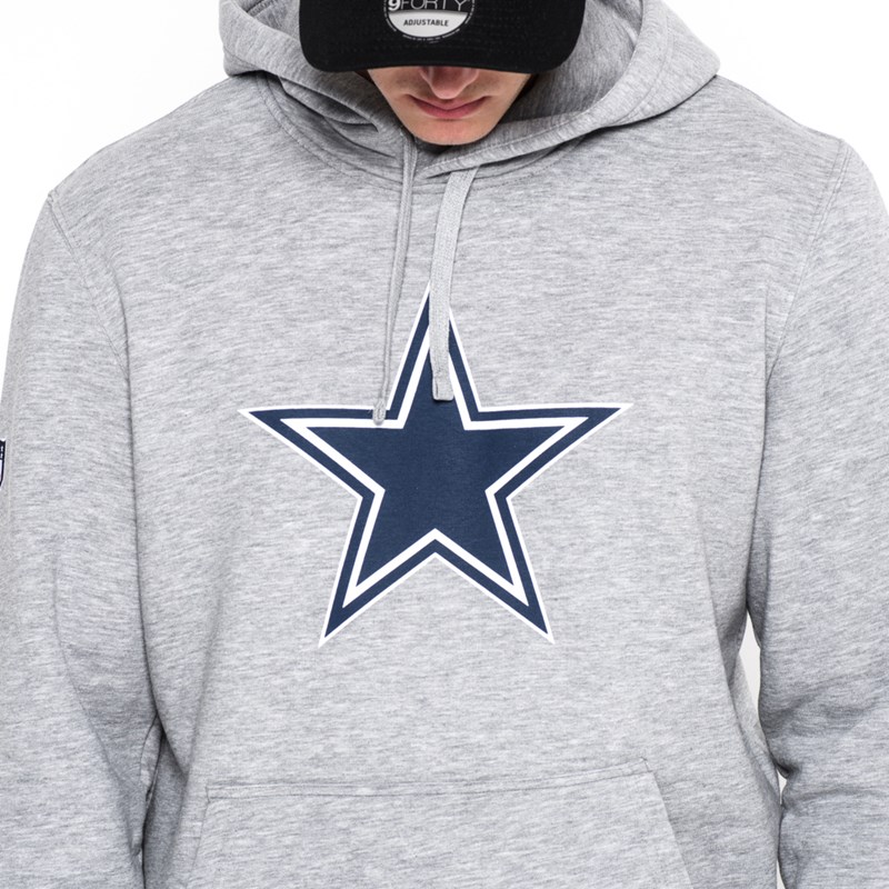 Grey New Era Dallas Cowboys Team Logo Hoodie | AKLC24730