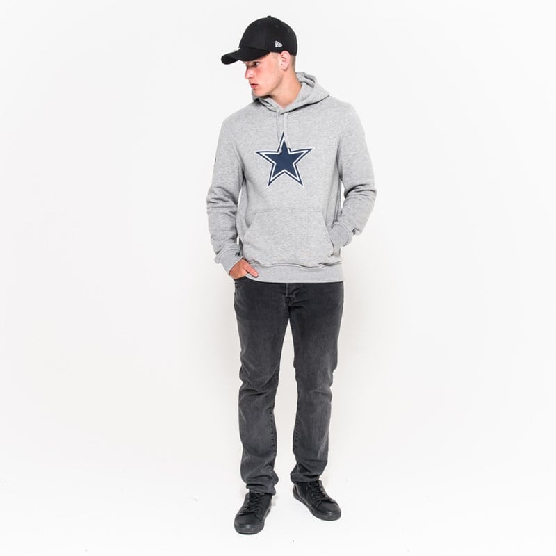 Grey New Era Dallas Cowboys Team Logo Hoodie | AKLC24730