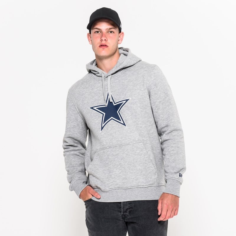 Grey New Era Dallas Cowboys Team Logo Hoodie | AKLC24730