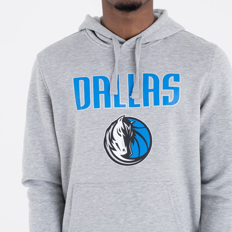 Grey New Era Dallas Mavericks Team Logo Pullover Hoodie | YOKP31890