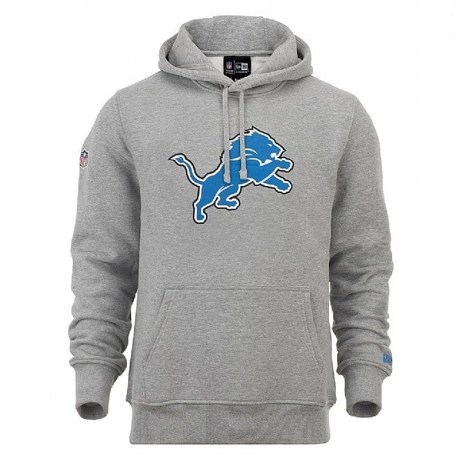 Grey New Era Detroit Lions Team Logo Hoodie | FMHA96870