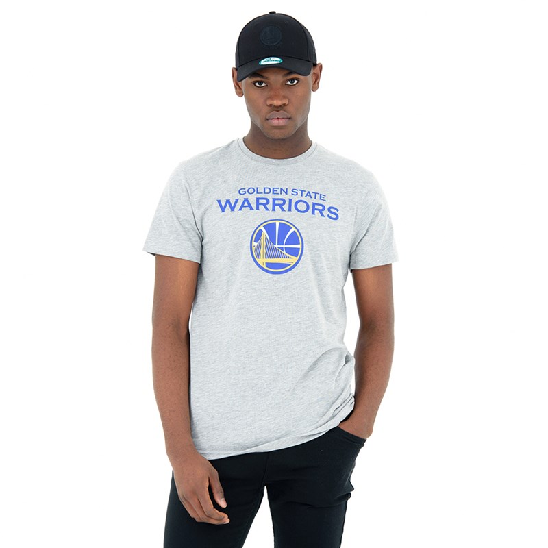 Grey New Era Golden State Warriors Heather T-Shirt | NFJA65214