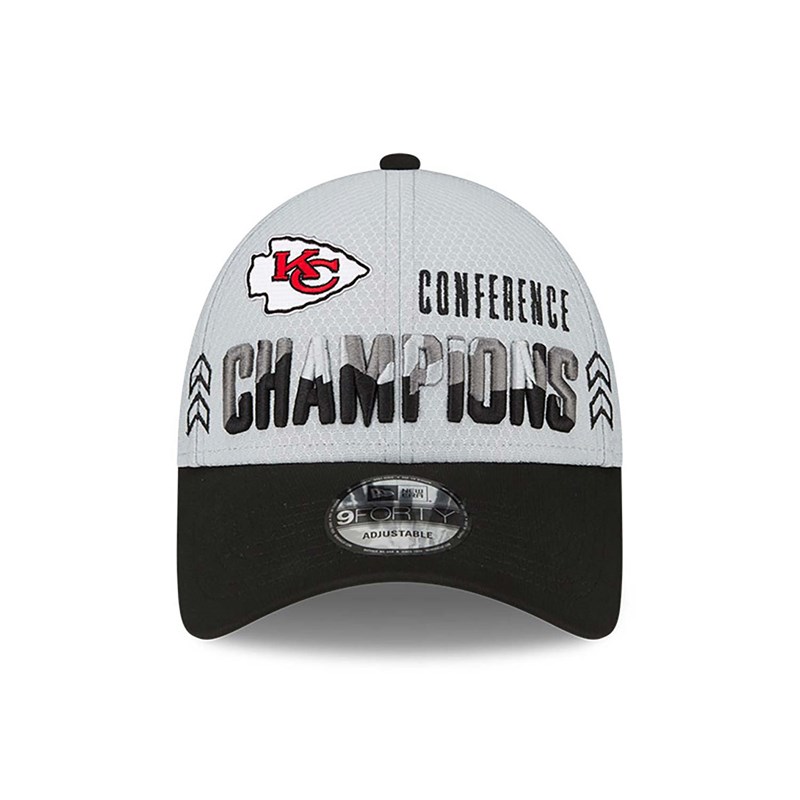 Grey New Era Kansas City Chiefs Conference Champions Adjustable Cap 9forty | FXVP45831