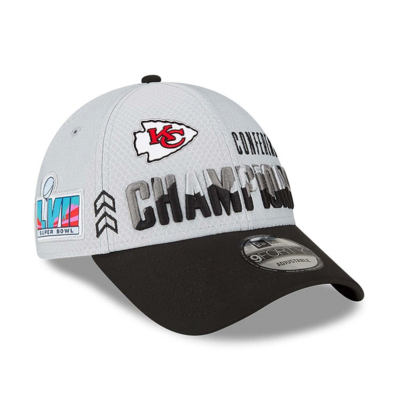 Grey New Era Kansas City Chiefs Conference Champions Adjustable Cap 9forty | FXVP45831