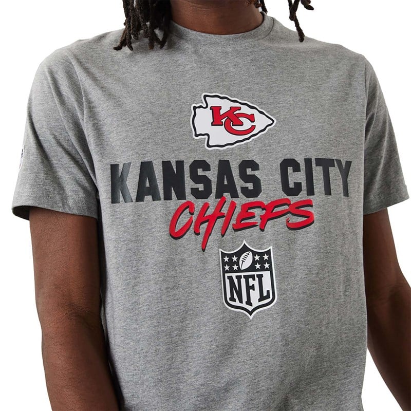 Grey New Era Kansas City Chiefs NFL Script T-Shirt | PATG24391