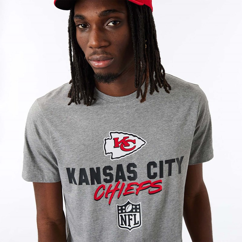 Grey New Era Kansas City Chiefs NFL Script T-Shirt | PATG24391