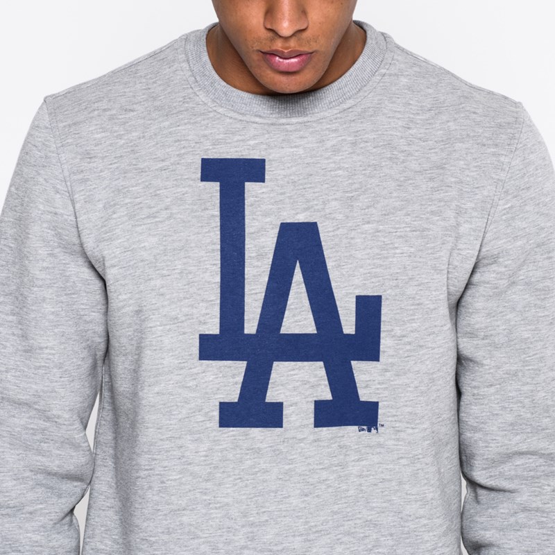 Grey New Era La Dodgers Crew Neck Sweatshirt | SHDX41387