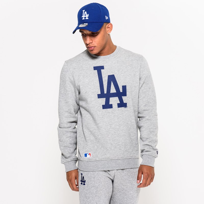 Grey New Era La Dodgers Crew Neck Sweatshirt | SHDX41387