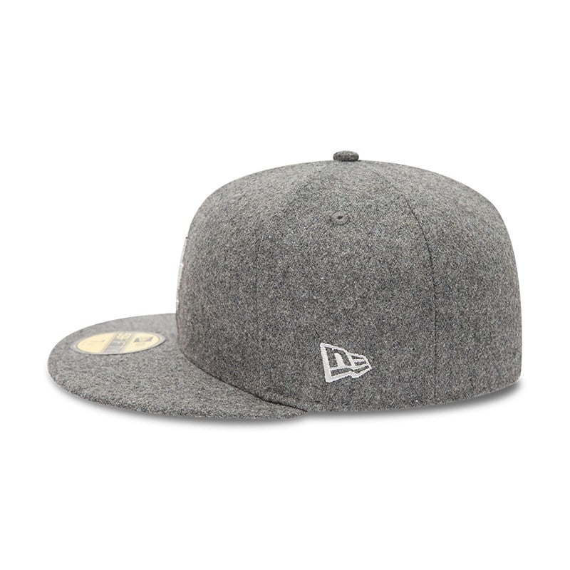 Grey New Era La Dodgers Melton Fitted Cap 59fifty | FVPT67841