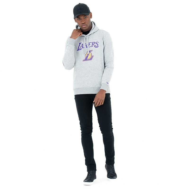 Grey New Era La Lakers Hoodie | LSIG37219