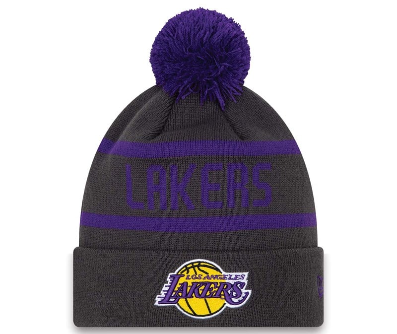 Grey New Era La Lakers Jake Cuff Beanie Hat Knit | TLBI86720