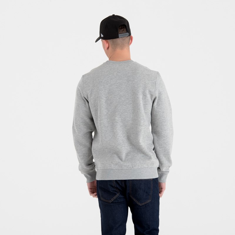 Grey New Era MLB Logo Crew Neck Sweatshirt | QIKA74051