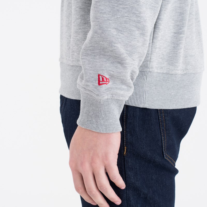 Grey New Era MLB Logo Crew Neck Sweatshirt | QIKA74051