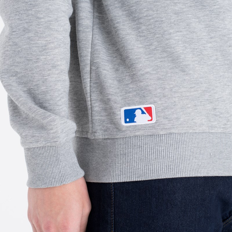 Grey New Era MLB Logo Crew Neck Sweatshirt | QIKA74051