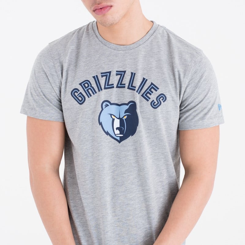 Grey New Era Memphis Grizzlies NBA Team Logo T-Shirt | WBUC82396