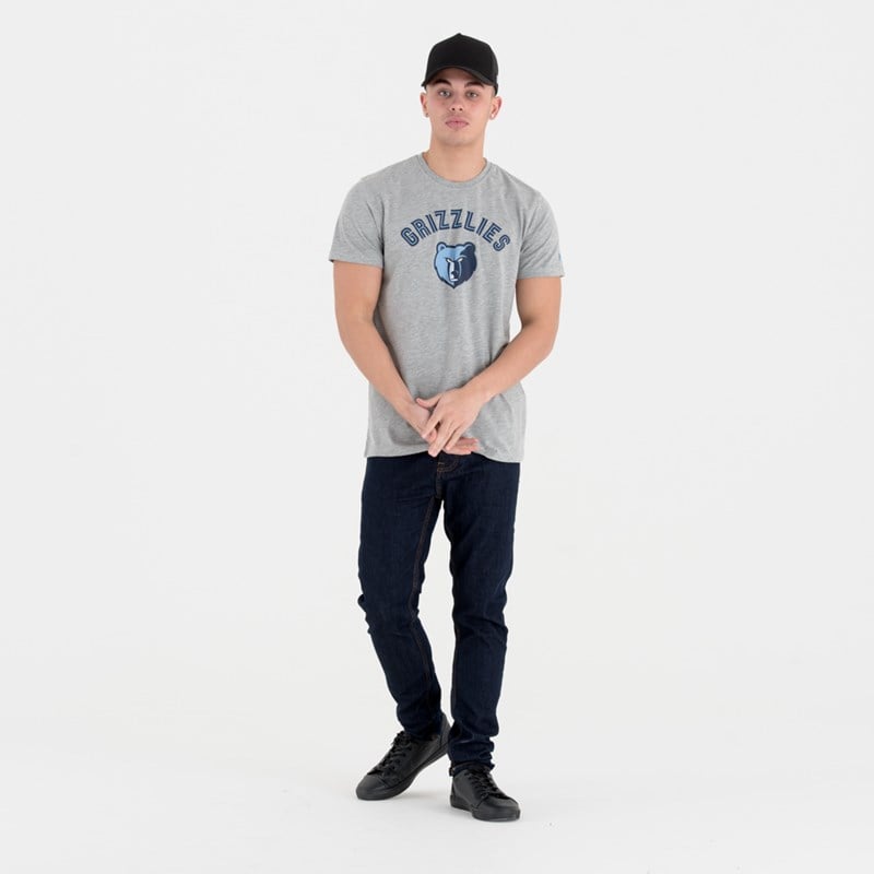 Grey New Era Memphis Grizzlies NBA Team Logo T-Shirt | WBUC82396