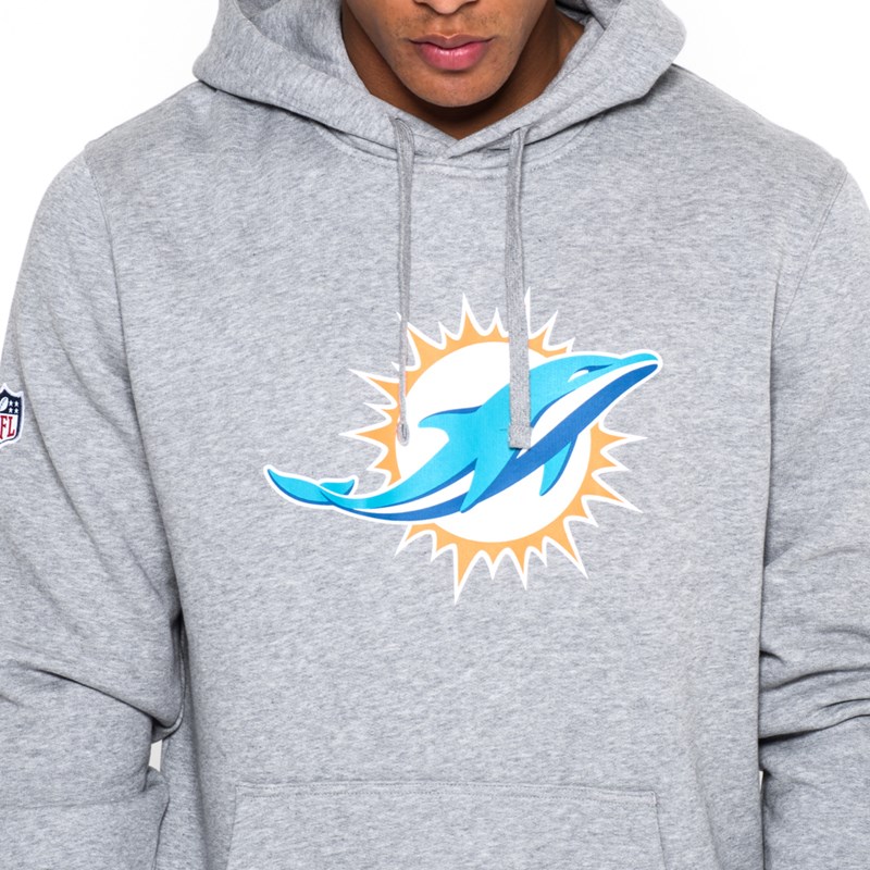 Grey New Era Miami Dolphins Team Logo Hoodie | TKNF08635