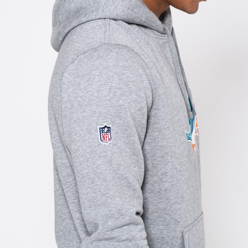 Grey New Era Miami Dolphins Team Logo Hoodie | TKNF08635