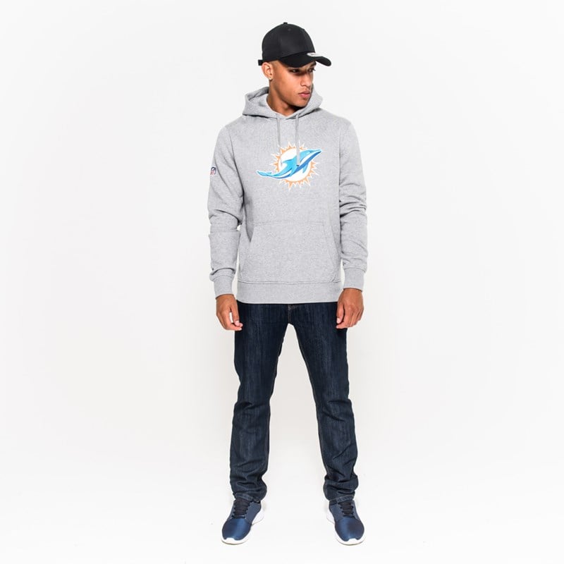 Grey New Era Miami Dolphins Team Logo Hoodie | TKNF08635