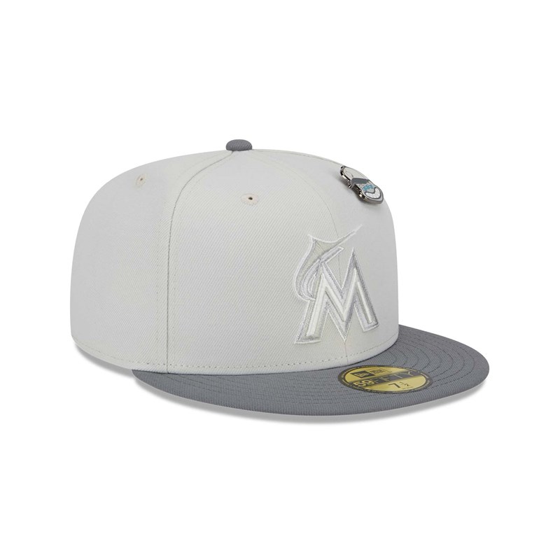 Grey New Era Miami Marlins Outer Space Fitted Cap 59fifty | AXGB20493