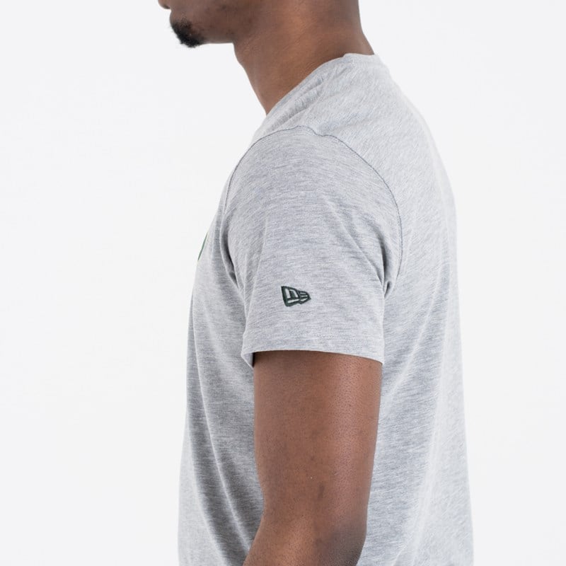 Grey New Era Milwaukee Bucks NBA Team Logo T-Shirt | BJQC27380