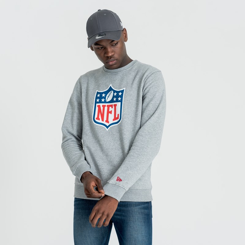 Grey New Era NFL Logo Heather Crew Neck Sweatshirt | FPDG95731