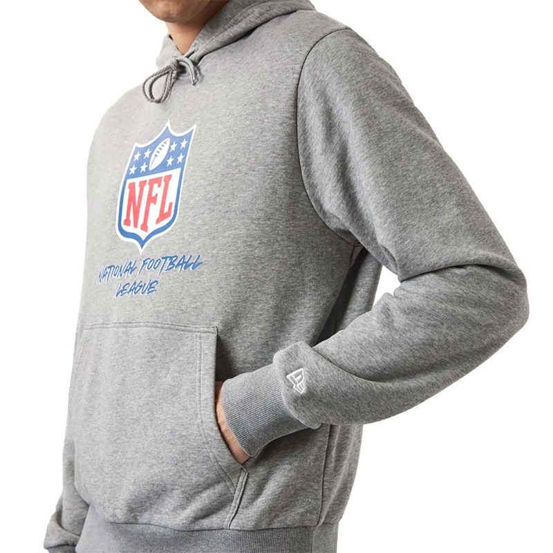 Grey New Era NFL Logo Script Hoodie | AZLS80513