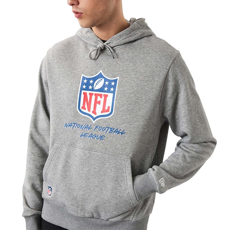 Grey New Era NFL Logo Script Hoodie | AZLS80513