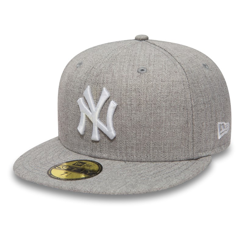 Grey New Era New York Yankees Essential Heather Cap 59fifty | JAZD78926