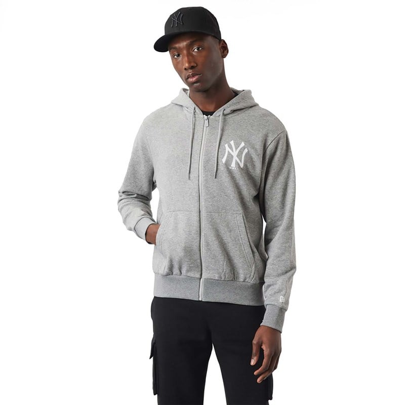 Grey New Era New York Yankees MLB League Essential Zip Hoodie | YWKV02938